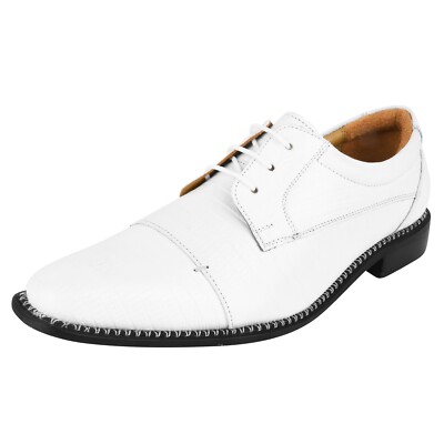 LIBERTYZENO Mens Genuine Leather Lizard Print Oxford style Lace up Shoes for Men