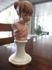 Capodimonte sculpture figurine signed Nico Venzo porcelain young girl bust
