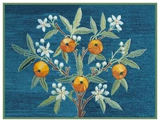 The Orange Tree inspired by a May Morris Embroidery Counted Cross Stitch Pattern