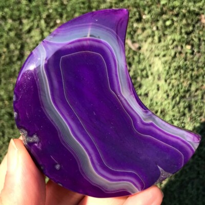 120G Rare Purple Agate Quartz Moon Crystal Quartz Specimen Mineral Healing 