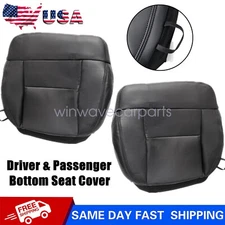 Driver & Passenger Bottom Leather Seat Cover Black For 2004 2005 2006 Ford F-150