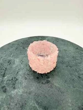 Elegant Handcrafted Sabbat Candle Holder of Rose Quartz Stone (set of 2)