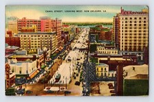 Postcard Louisiana New Orleans LA Canal Street Jax Beer Lowes 1940s Unposted