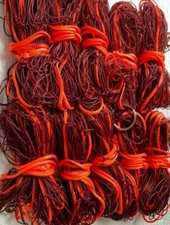 PACK OF 10 BROWN / NEON ORANGE 4Ft 6z NYLON PURSE NETS RABBIT FERRETING HUNTING