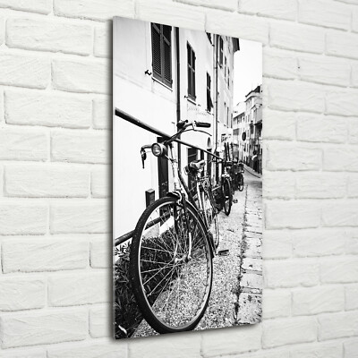 Wand-Bild Kunstdruck aus Hart-Glas Hochformat 70x140 Citybikes