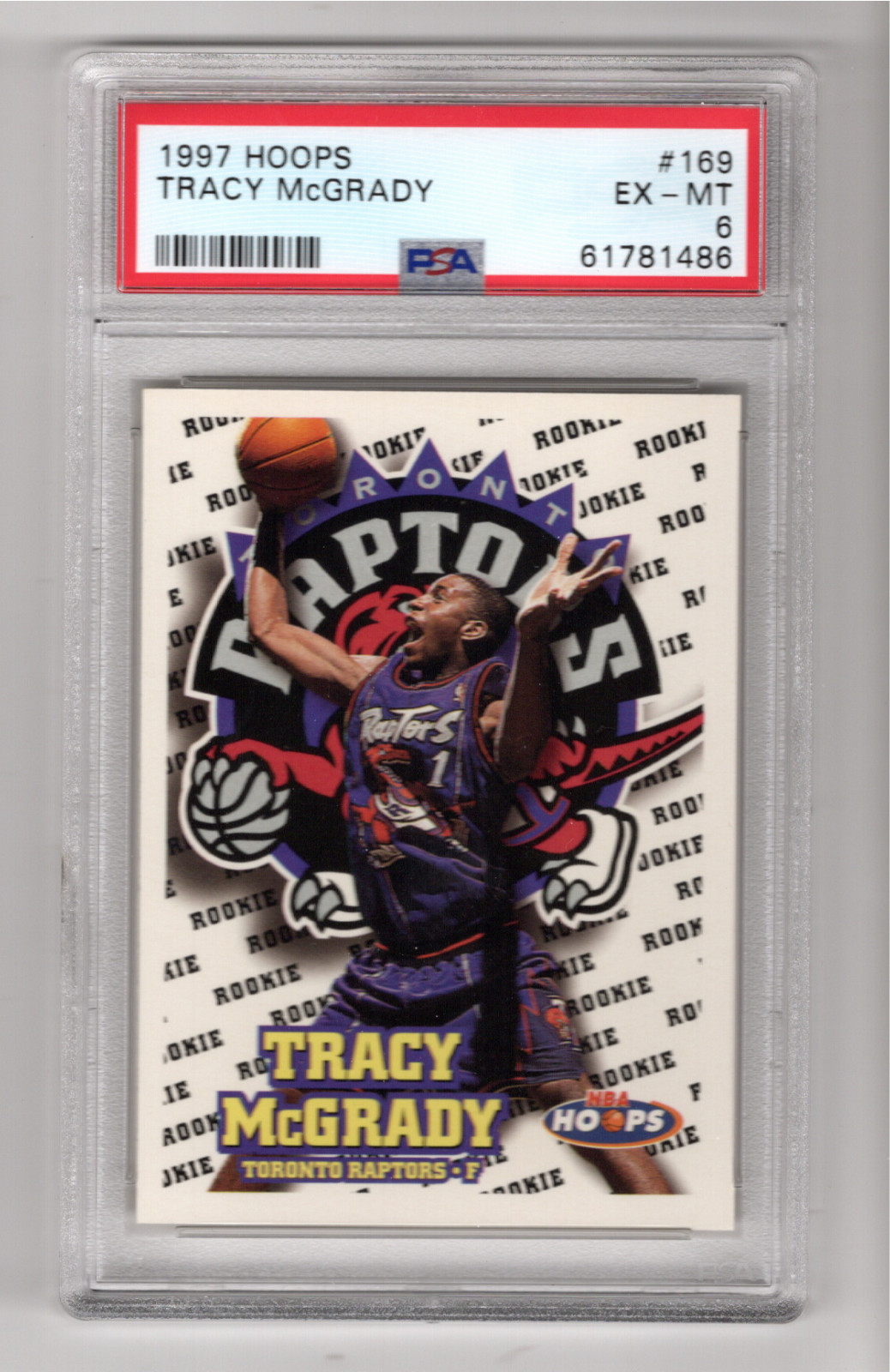 1997 Hoops Tracy McGrady Rookie RC #169 - PSA 8 - NEARMINT-MINT