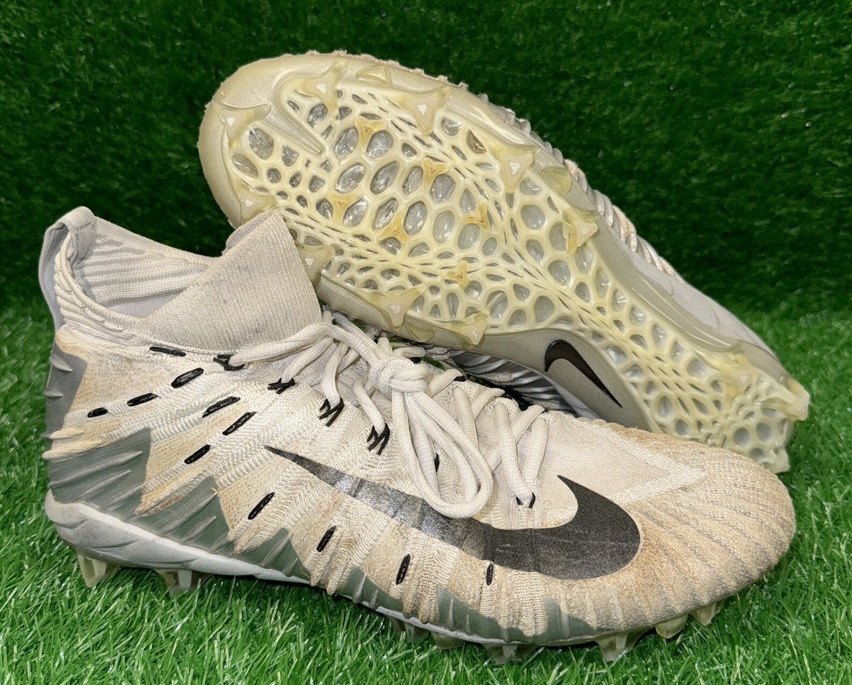 Nike Alpha Menace Elite TD White Silver Football Cleat Size 10