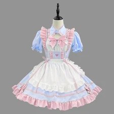 Hot Mens Plus Size Lolita Dress Cosplay Maid Dress Cafe Uniform Costume Party