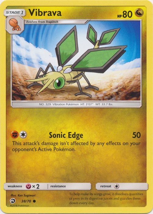 Vibrava 38/70 Dragon Majesty Pokemon TCG Common