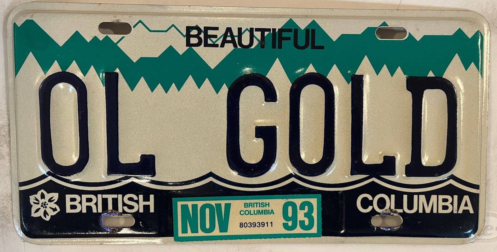 Canada vanity OLD GOLD license plate Car Color Treasure Yellow Coin Rich Music