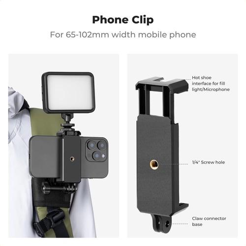 K&F Concept Backpack Strap Clip Mount for GoPro Hero 12 11 10 9 8 Action Camera - Picture 19 of 35