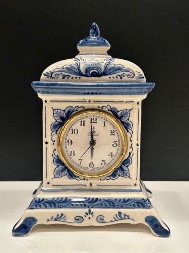 Blue Delft Schoonhoven Holland Clock German Mercedes Quartz Clock/Movements! - Picture 5 of 18