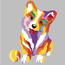 Colorful Corgi Dog Sticker Decal