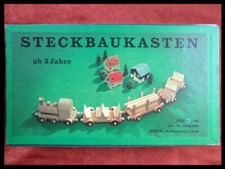 Steckbaukasten Eisenbahn Holz VEB Bau Leipzig in ovp  (87/9