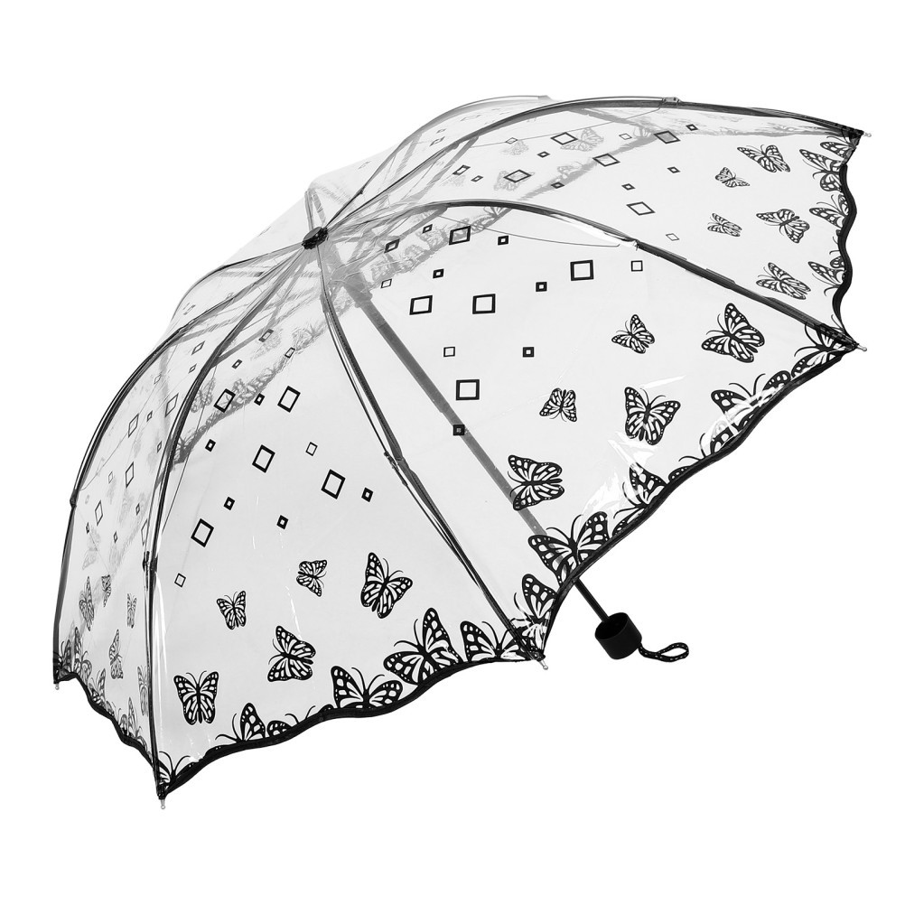 Compact Umbrella See Through All-weather Clear Umbrellas for Rain image 3
