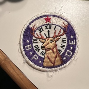 Vintage B.P.O.E. Elks Patch, Elk W/11th Hour Clock, Benevolent Protective Order
