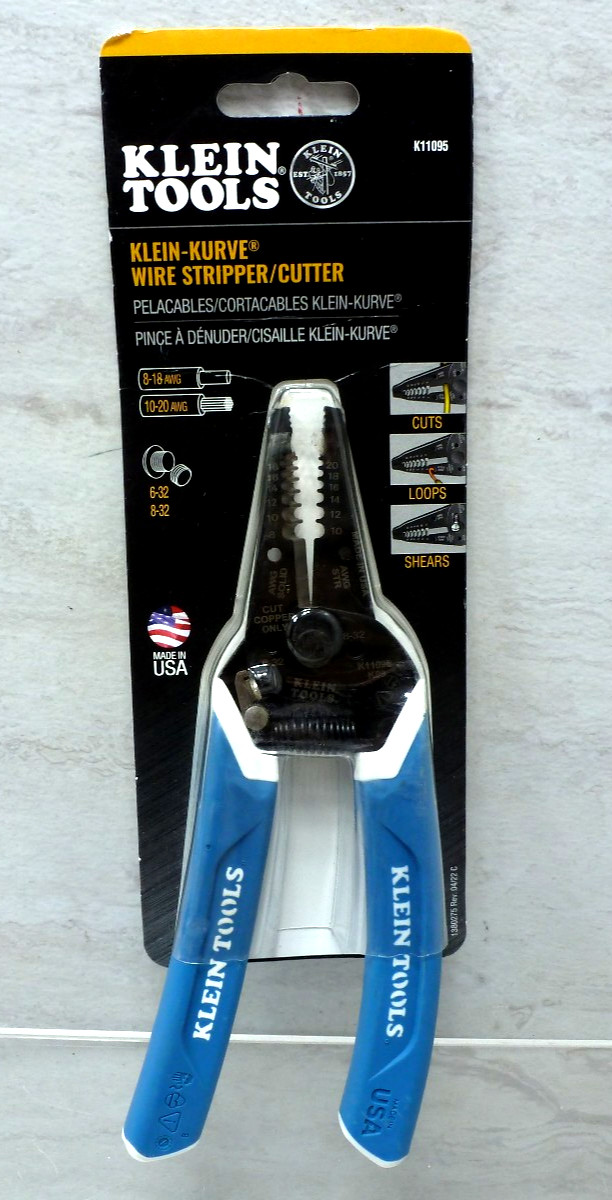 Klein Tools Kurve Wire Stripper/Cutter Comfort Grip Handle K11095 NEW
