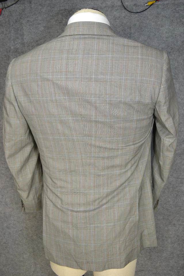 Blazer Kiton Napoli Hombre 38 Gris Ventana Cuadros Saks5th Micron Lana Italia Foto 3 de 4