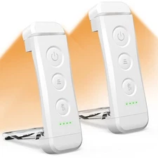 Glocusent USB Rechargeable Book Light 2 Pack, Portable Clip-on LED White-2pack