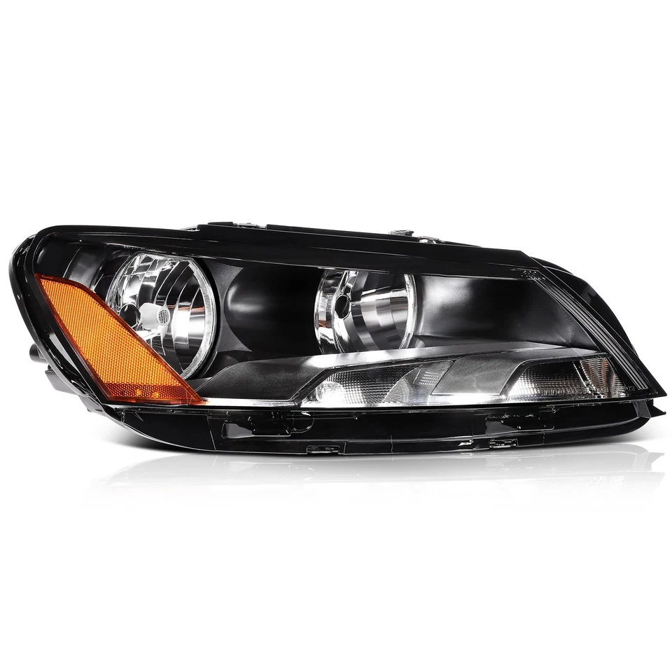 Conjunto de faros de carcasa negra para Volkswagen Passat 2012-2015 par Foto 4 de 4