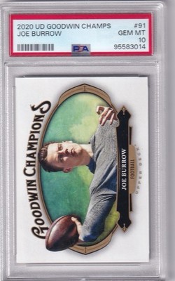 2020 UPPER DECK Football Goodwin Champs #91 Joe Burrow Rookie RC PSA 10 GEM MINT