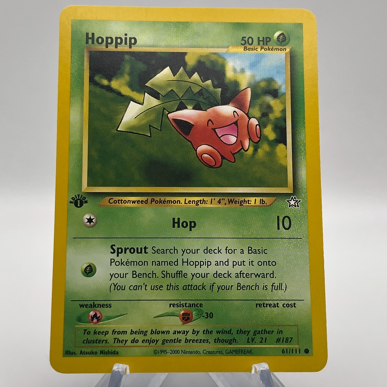 Pokemon Hoppip 61/111 - NM - 1st Edition Neo Genesis 2000 - Common