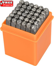 37Pcs Metal Stamping Kit, 3Mm 1/8" Number and Letter Stamp Set, Include Artisti
