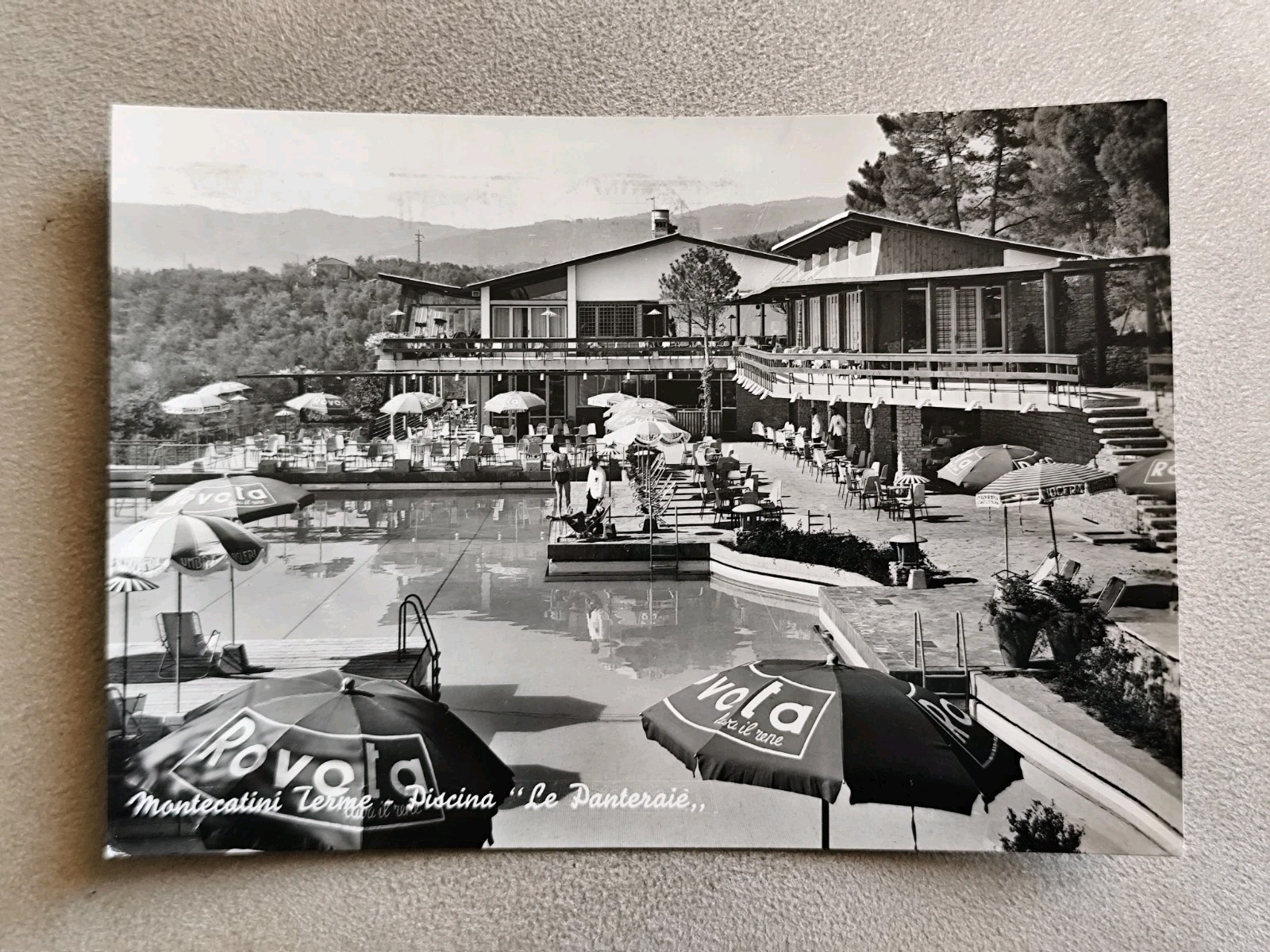 Cartolina MONTECATINI TERME - Piscina - Le Panteraie Pubblicita' ROVETA