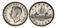 CANADA. George VI. 1948 AR Dollar. PCGS MS63 RCM, Ottawa KM 46.