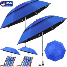 2 Pack 40.9 Double Canopy Beach Umbrella with...