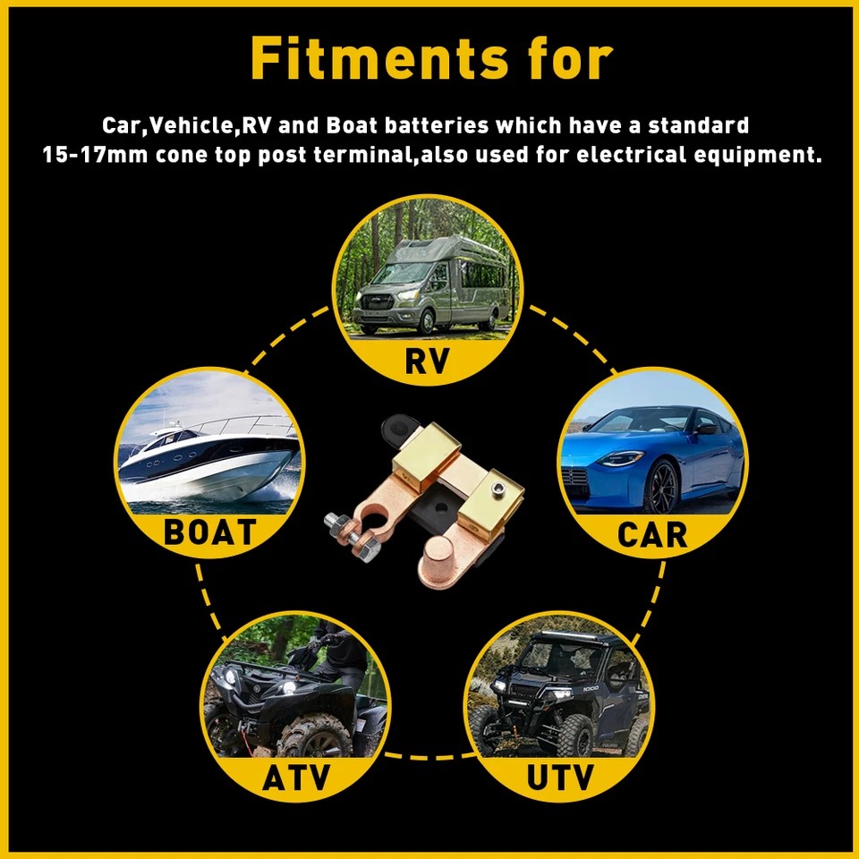 Cuchillo de desconexión de batería de coche cuchilla cierre/interruptor de corte poste pesado lado superior Foto 4 de 4