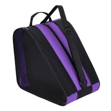 Roller Skate Bag Triangle with Multi-Pockets Adjustable Strap Figure Skate Bag