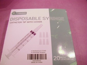 LABAIDER DISPOSABLE SYRINGE .. CATHETER TIP WITH COVER ... 10 SYRINGES  .. 20ml/