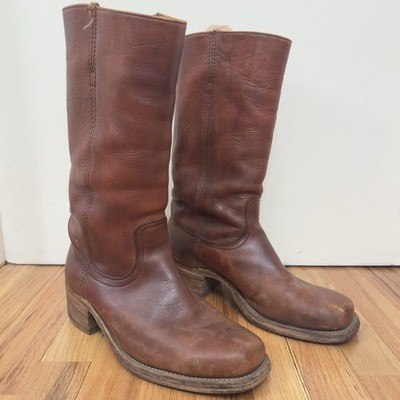 60s 70s Vintage Frye Boots Men s Size 10.5 Brown Leather USA Made