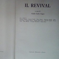 Argan giulio carlo ARTE - IL REVIVAL - GIULIO CARLO ARGAN - MAZZOTTA 1974 