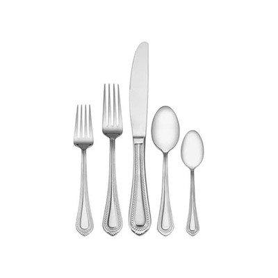 Mikasa Regent Bead 65-Piece Silverware Set, 18/10 Stainless Steel Flatware Se...