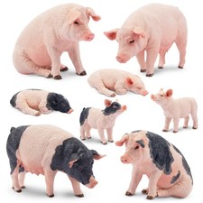 Toymany 8-pcs pig Animal Figurine, Realistic, Collectible Hand-painted  Toy Set