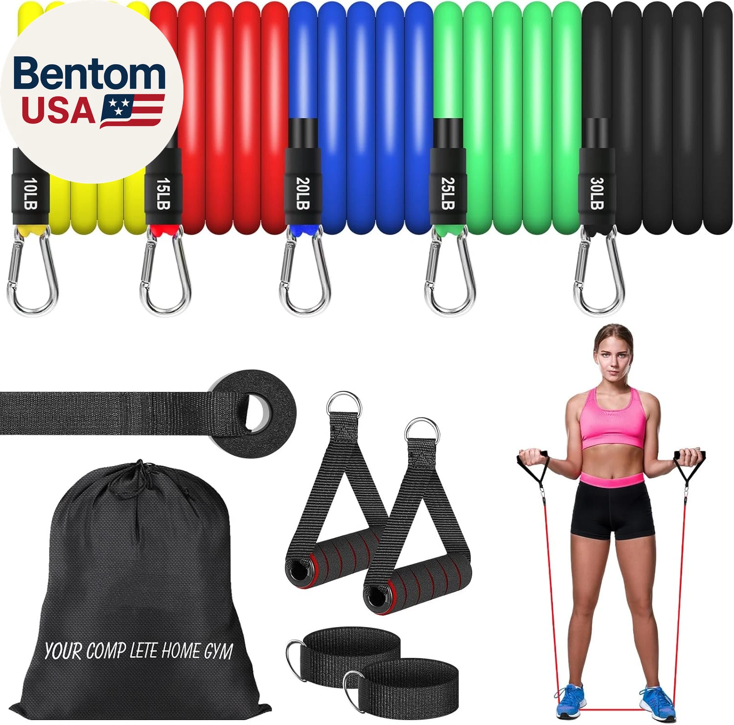 Resistance Bands Set (12Pcs), Workout Bands with Handles, Door Anchor, Ankle Str
Opens in a new wind