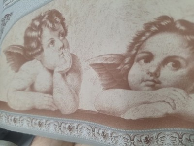 Lot Of 12 Guardian Angel Cherub Pre-pasted Wallpaper Border Roll 4 Yards 5'' Wide
