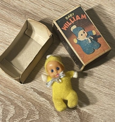 Vintage 1970's Yellow Baby William Matchbox Doll in Original Box ..RARE