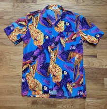 Jams World Men's Size XL Short Sleeve Button Up Collared Tropical Colorful Shirt