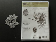 Stampin' Up! ORNAMENTAL PINE rubber stamps Christmas Ornament Branch BONUS dies