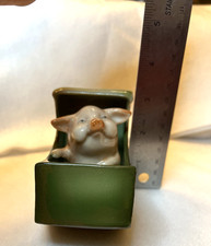 Antique German Fairing Pig in a Box or Cradle