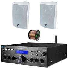 Pyle PDA612BU.5 Bluetooth FM Compact Home Receiver, 2x 4" 200W Max Speakers
