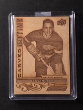 2018-19 Upper Deck Engrained Icons CARVED IN TIME TED LINDSAY Detroit Red Wings 