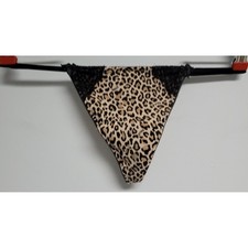 Victoria's Secret Extra Low Rise V-String Womens Large Lace Panty Animal Print