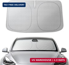 Foldable Car Windshield Sun Shade Tesla Model Y/Model 3, Maximum UV  He
