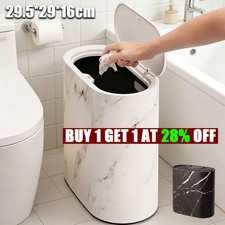 Narrow Plastic Waste Bin With Lid Slim Bathroom Toilet Trash Can Kitchen Dustbin