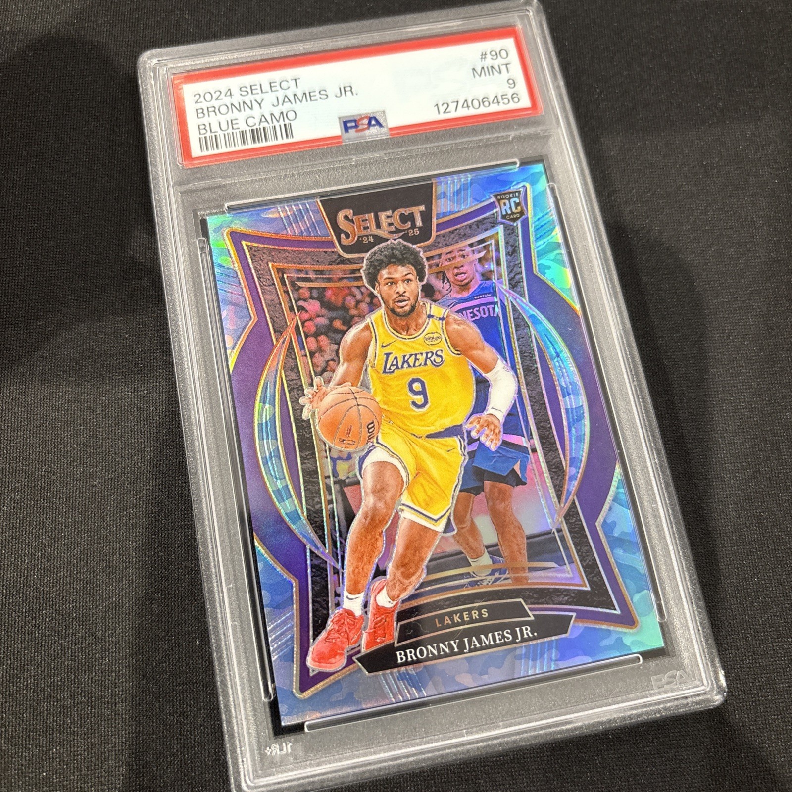 2024-25 Panini Select - Concourse Bronny James #90 Blue Camo Prizm /99 (RC)