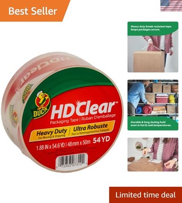 1 Roll Heavy Duty Clear Shipping Tape - 54.6 Yards x 1.88 In. for Dependable Use